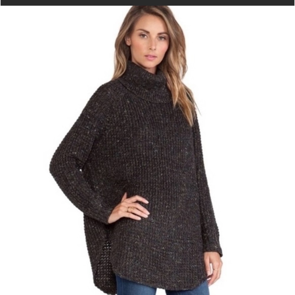 Free people Dylan tweety turtle neck gray sweater size Sp